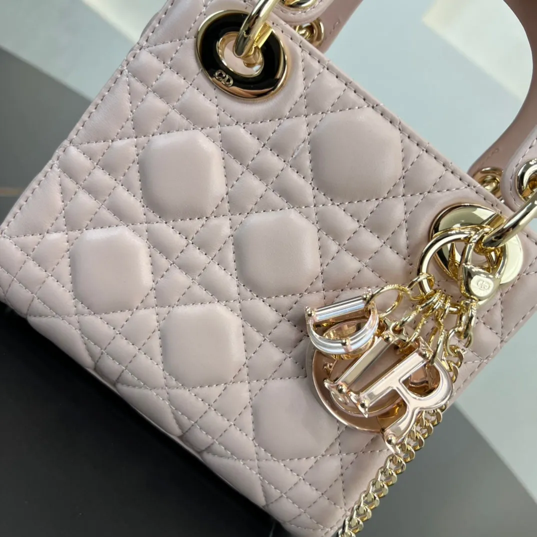 17cm Princess sheepskin 3-grid shoulder strap chain handbag 282249