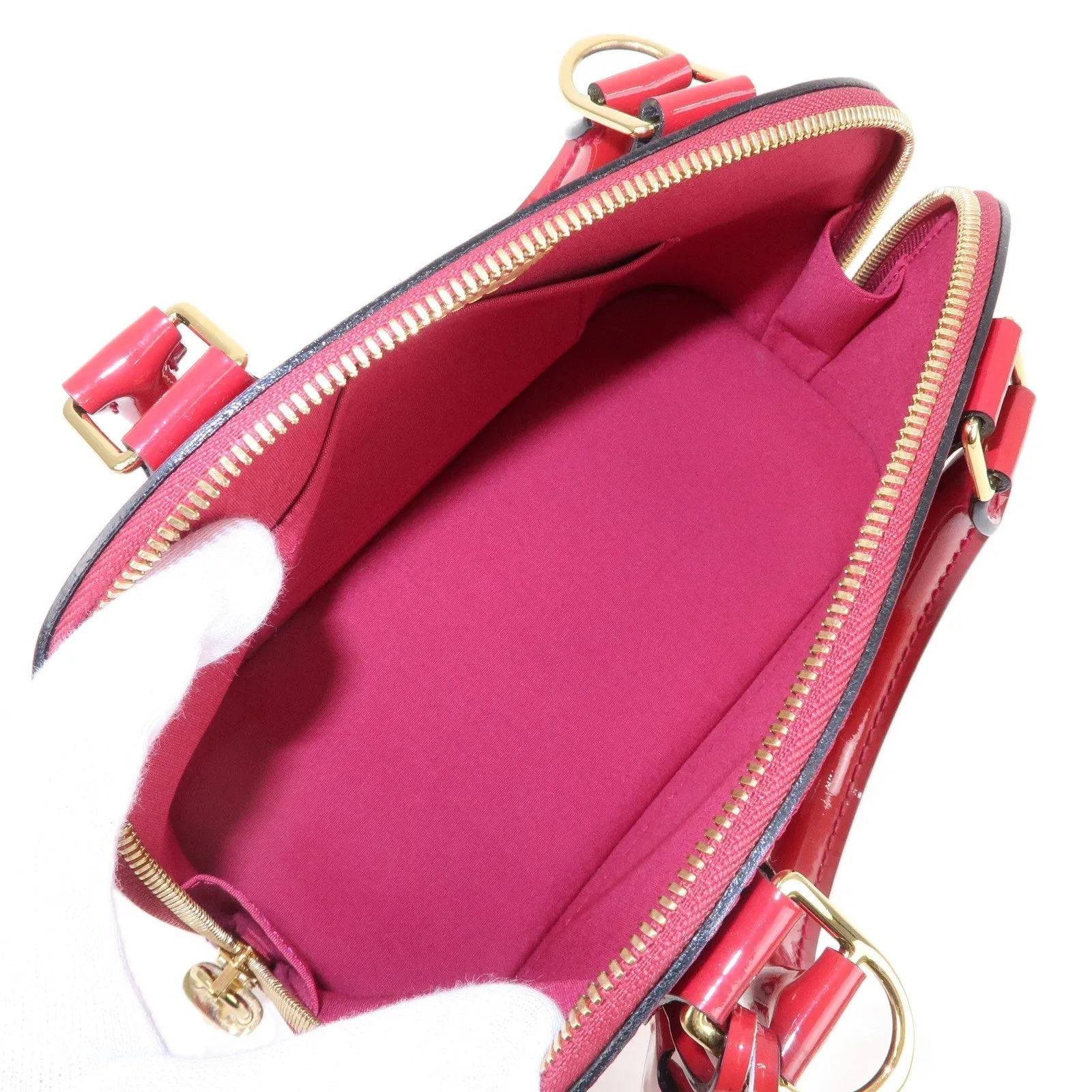 Auth Louis Vuitton Monogram Vernis Alma BB 2Way Bag Rose Indien M91771 Used F/S