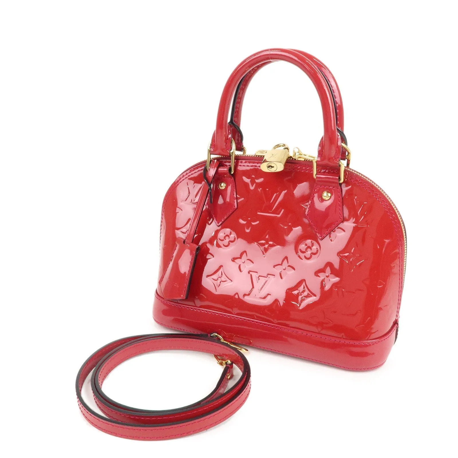 Auth Louis Vuitton Monogram Vernis Alma BB 2Way Bag Rose Indien M91771 Used F/S