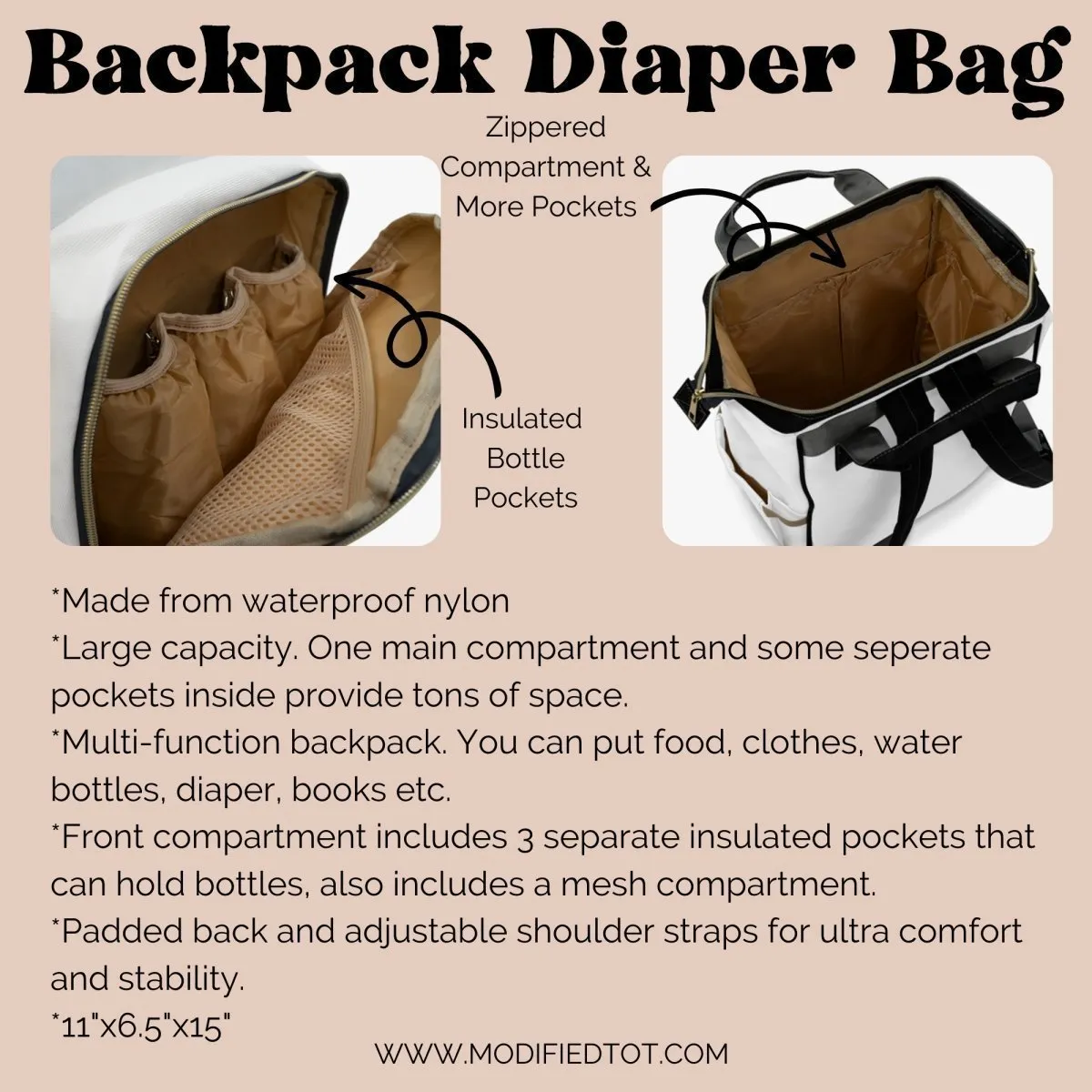 Backpack Diaper Bag | Ocean Surfer Girl