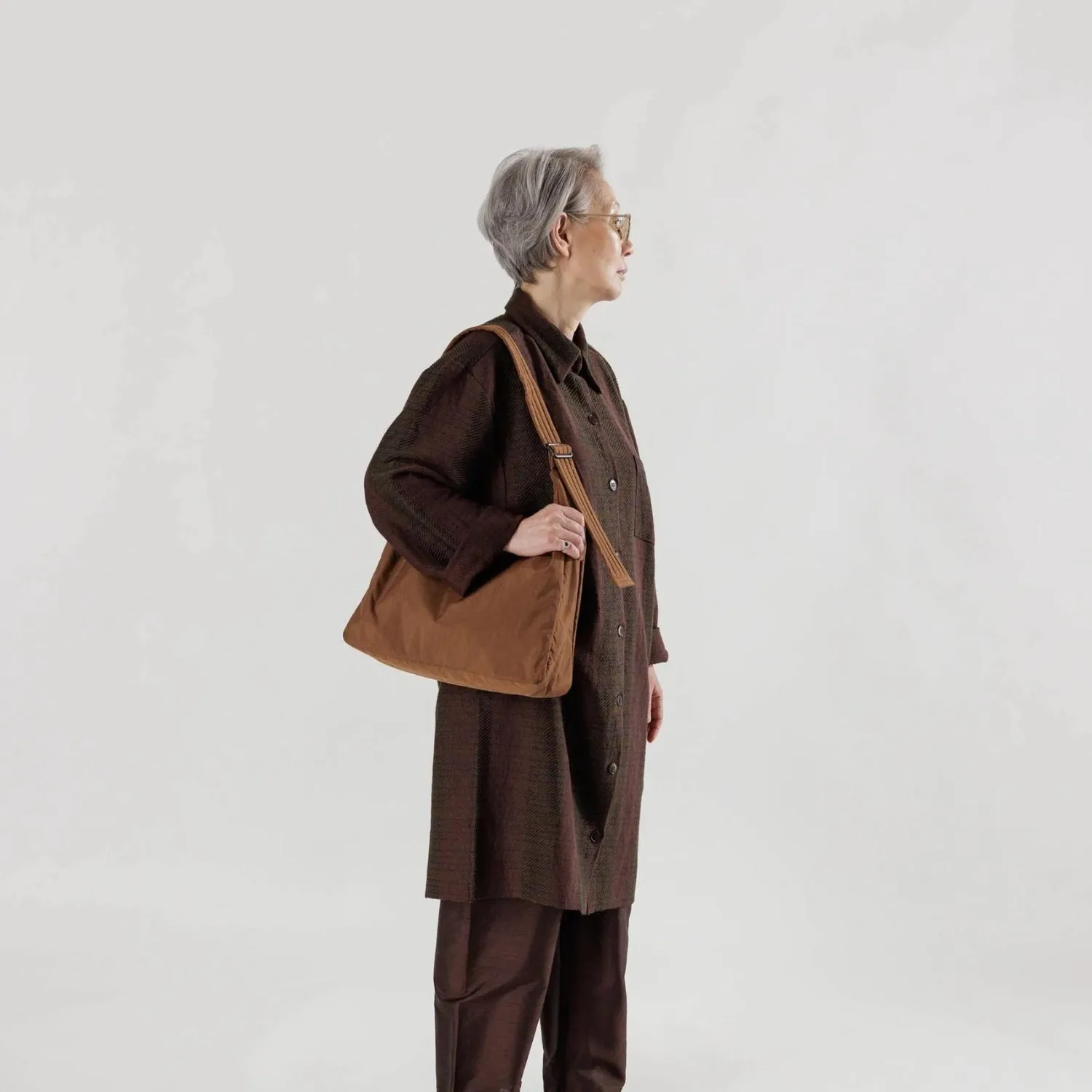 Baggu Nylon Shoulder Bag in Brown