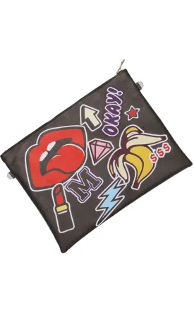 [BOGO] FSB19211 Pop Illustrations Beach Clutch Bag w/ Shoulder Strap