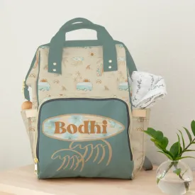 Boho Surfer Personalized Backpack Diaper Bag