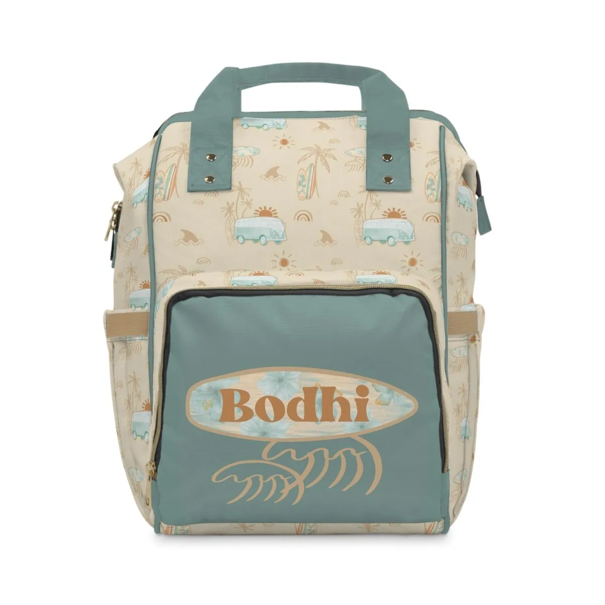 Boho Surfer Personalized Backpack Diaper Bag