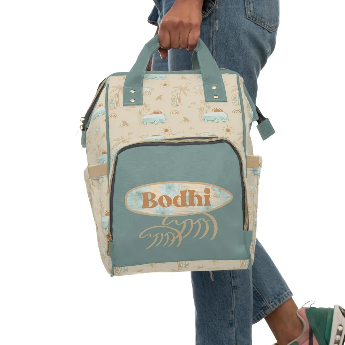 Boho Surfer Personalized Backpack Diaper Bag