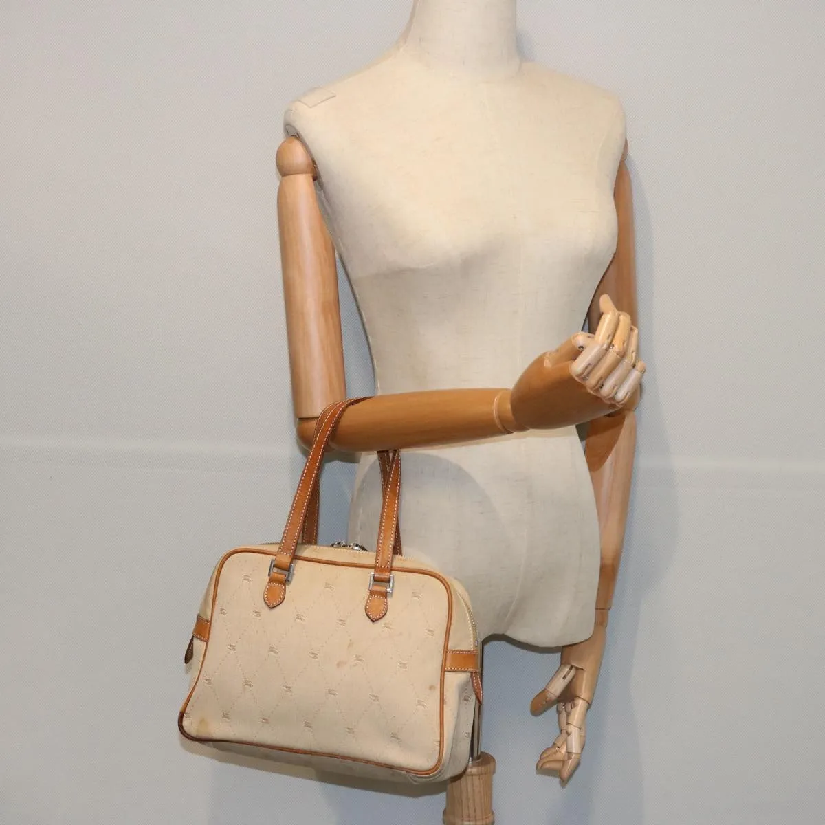 BURBERRY Blue Label Hand Bag Canvas Beige  bs10778