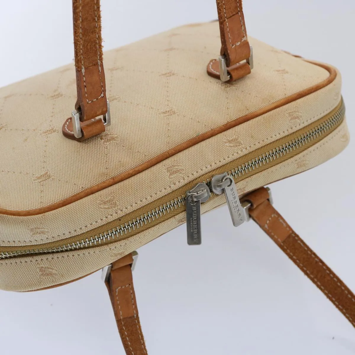 BURBERRY Blue Label Hand Bag Canvas Beige  bs10778