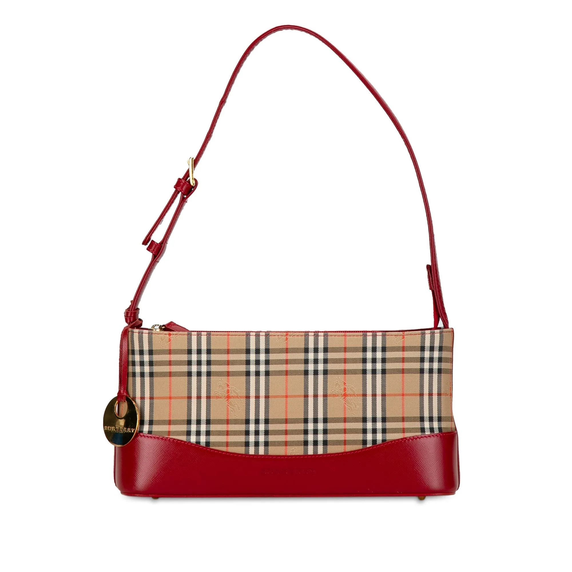 BURBERRY Haymarket Check Canvas Shoulder Bag