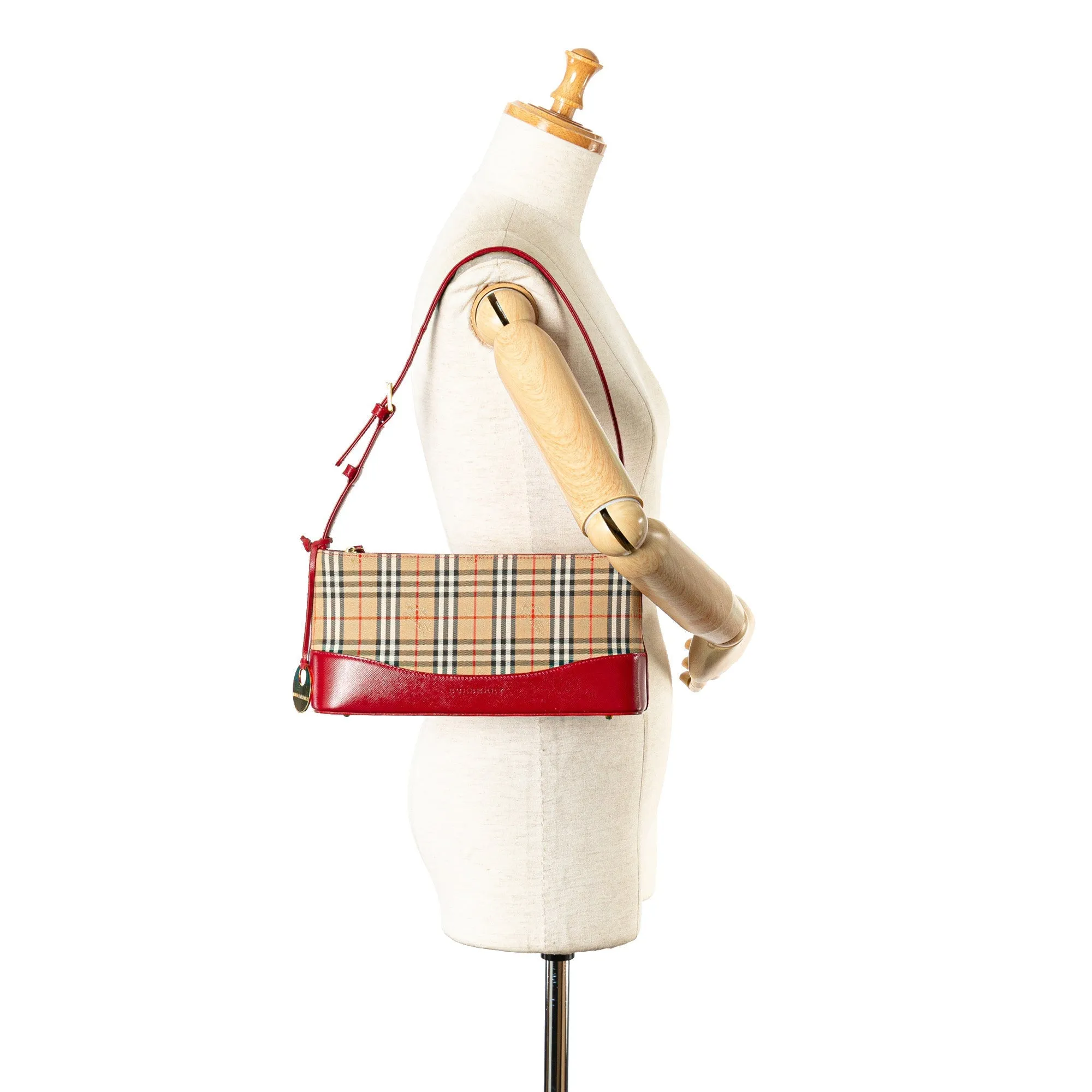 BURBERRY Haymarket Check Canvas Shoulder Bag