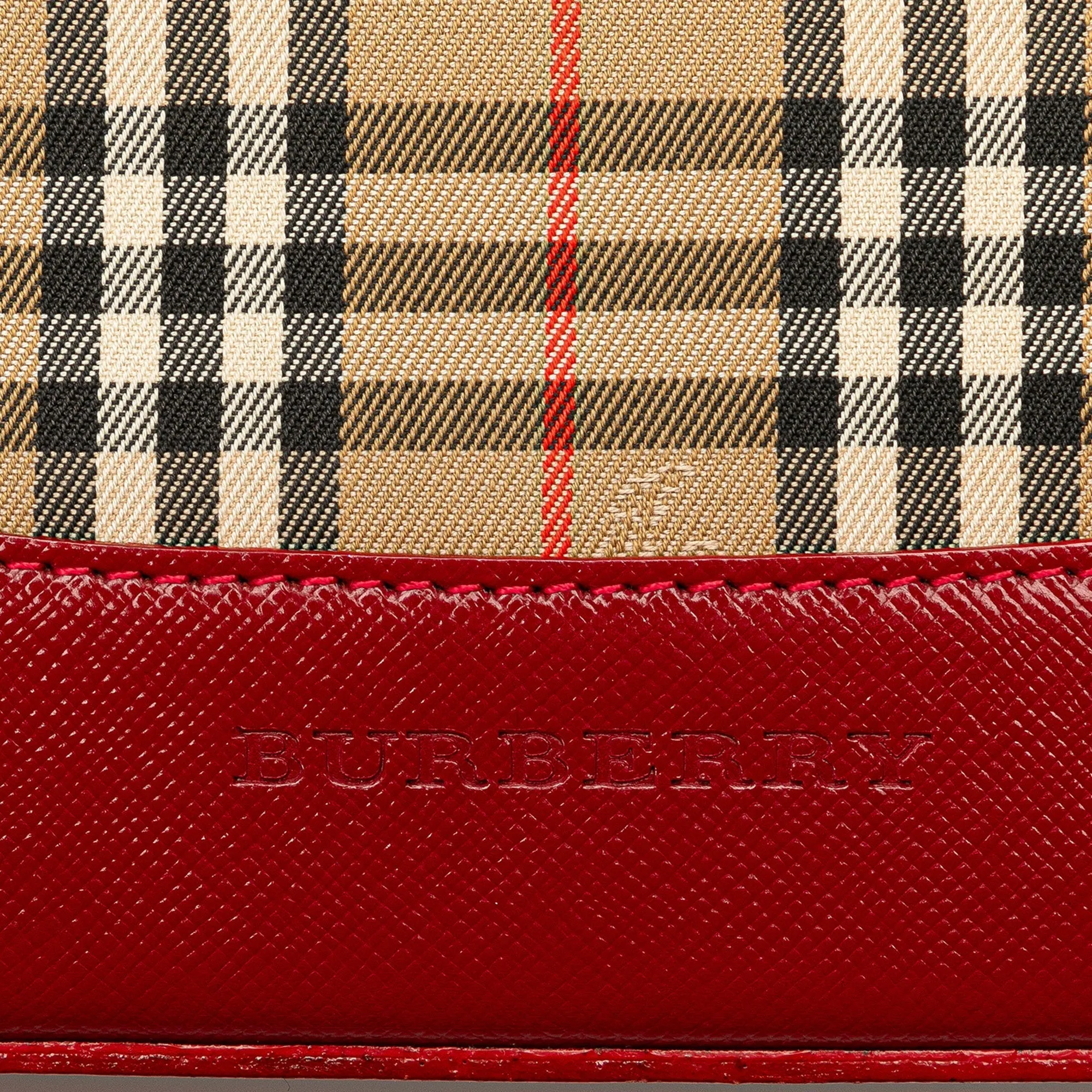 BURBERRY Haymarket Check Canvas Shoulder Bag