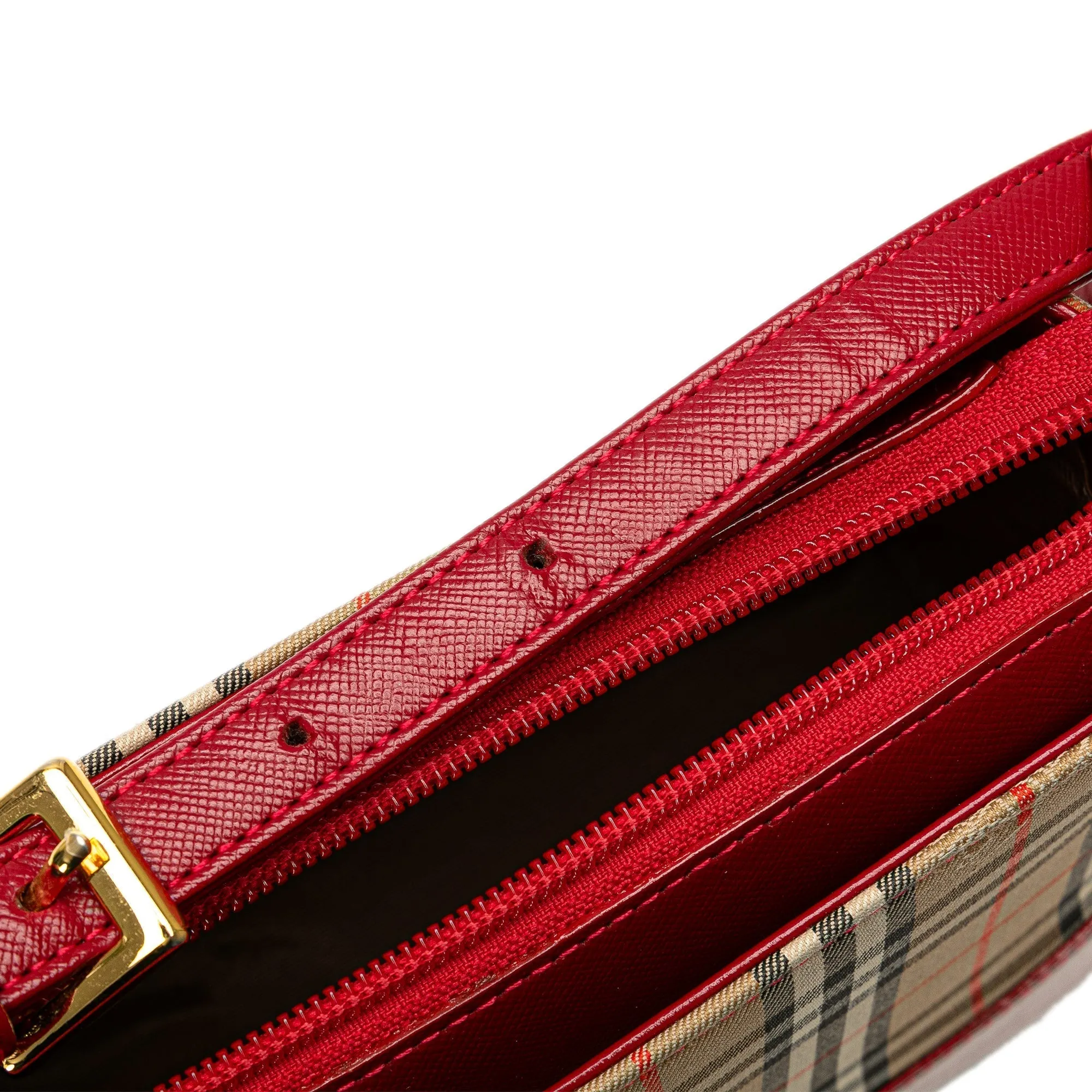 BURBERRY Haymarket Check Canvas Shoulder Bag