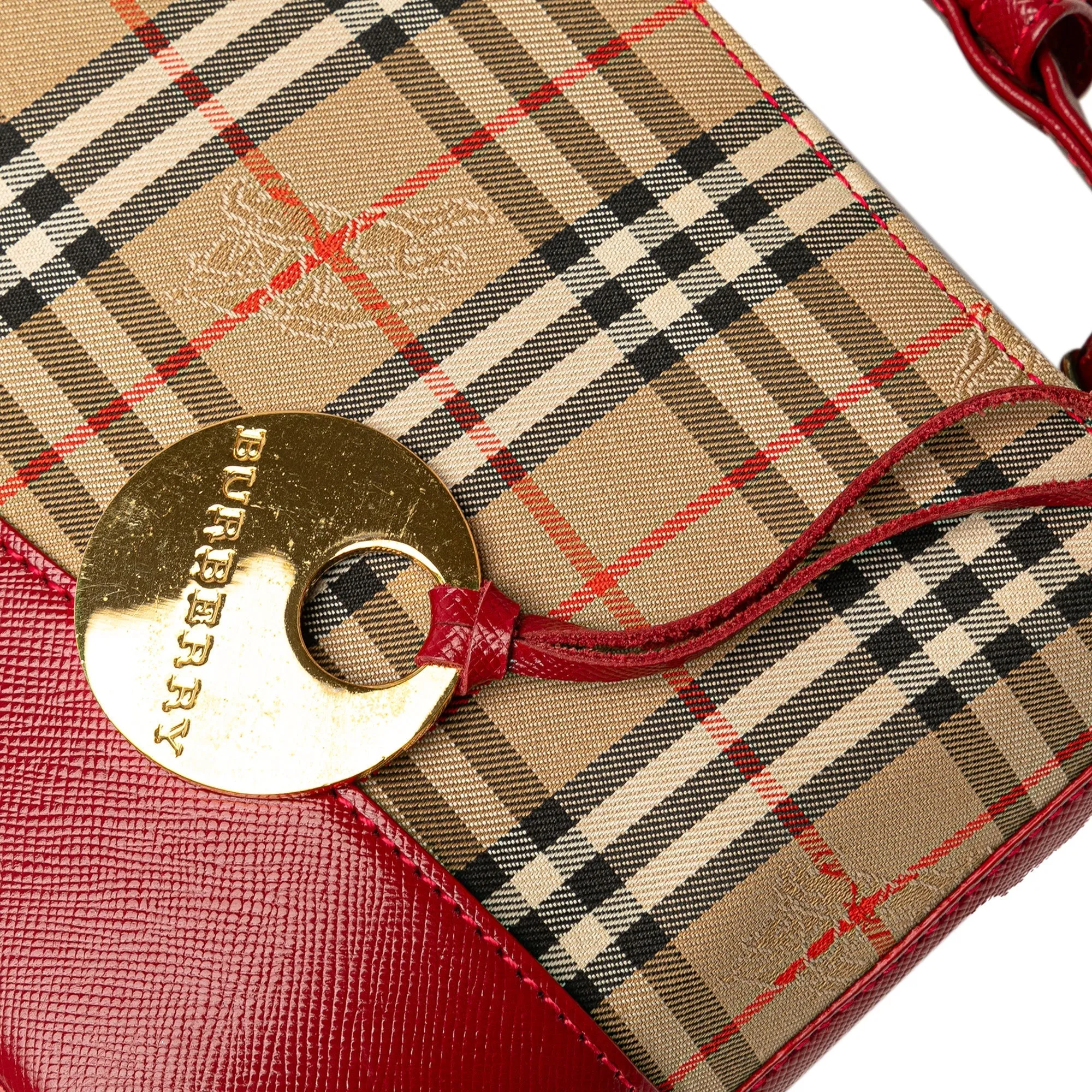BURBERRY Haymarket Check Canvas Shoulder Bag