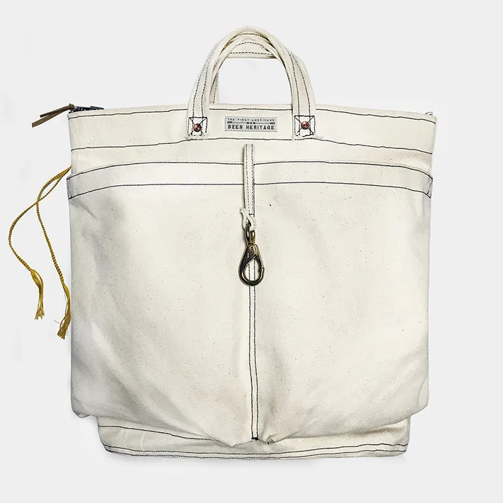 BZEN HELMET18-16 "THE REAL LAND OWNERS" CANVAS HELMET BAG DEADSTOCK-20oz-NATURAL