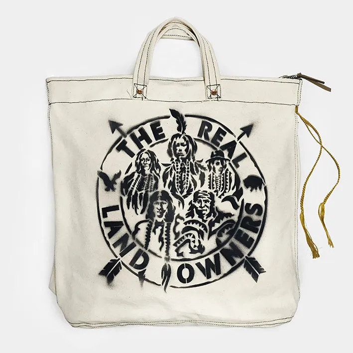 BZEN HELMET18-16 "THE REAL LAND OWNERS" CANVAS HELMET BAG DEADSTOCK-20oz-NATURAL