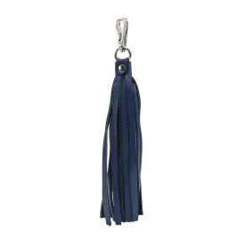 ClaudiaG Fringe Power Leather Bag Charm-Sapphire/Silver