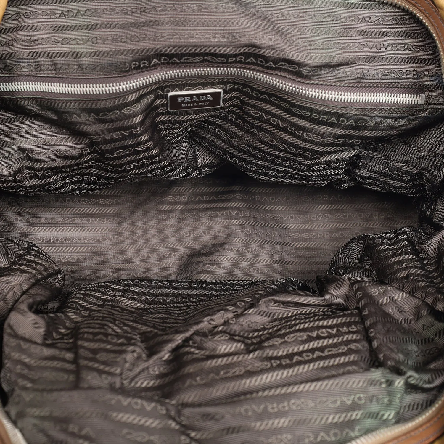Duffle Nylon Travel Bag with triangular logo (Authentic Pre-Owned)
