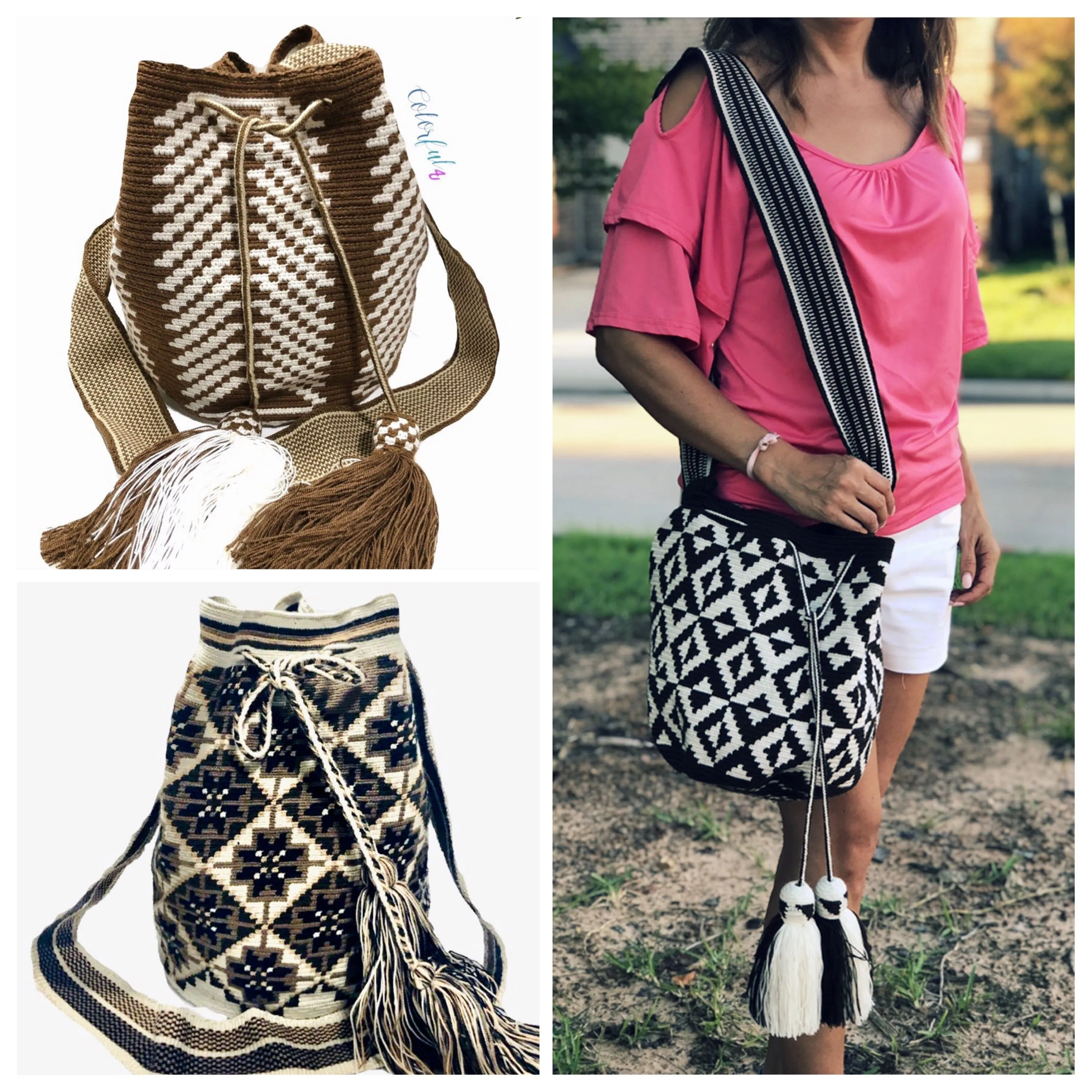 Earth Tones Crochet Bags | Fall Colors | Large