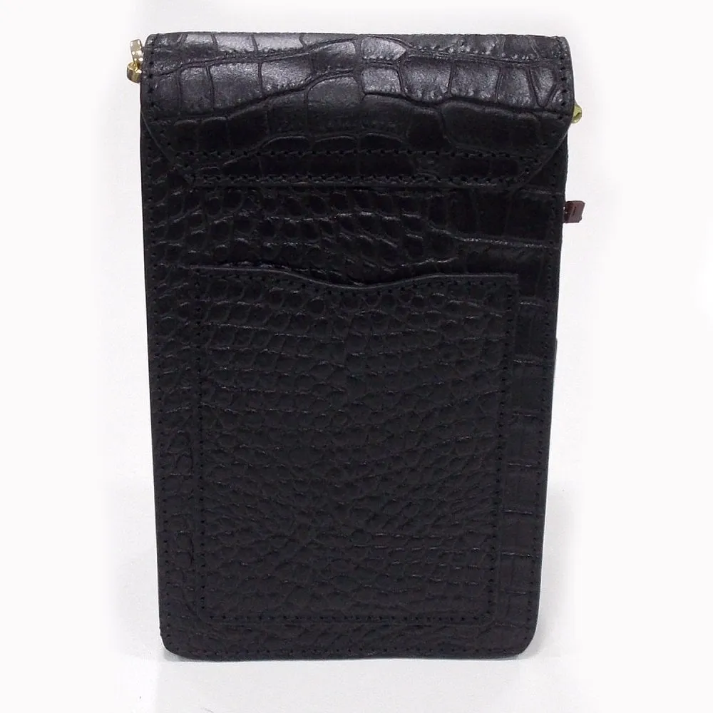 HB Italia Croc Print Camera Bag