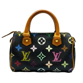 LOUIS VUITTON Murakami Monogram Multicolor Mini Sac HL Speedy - Black New w/Tags