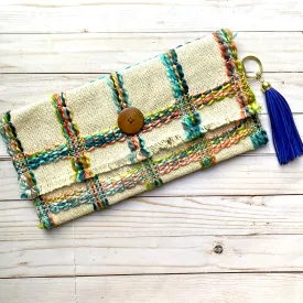 Multicolor Handmade Woven Rag Purse with Tassel