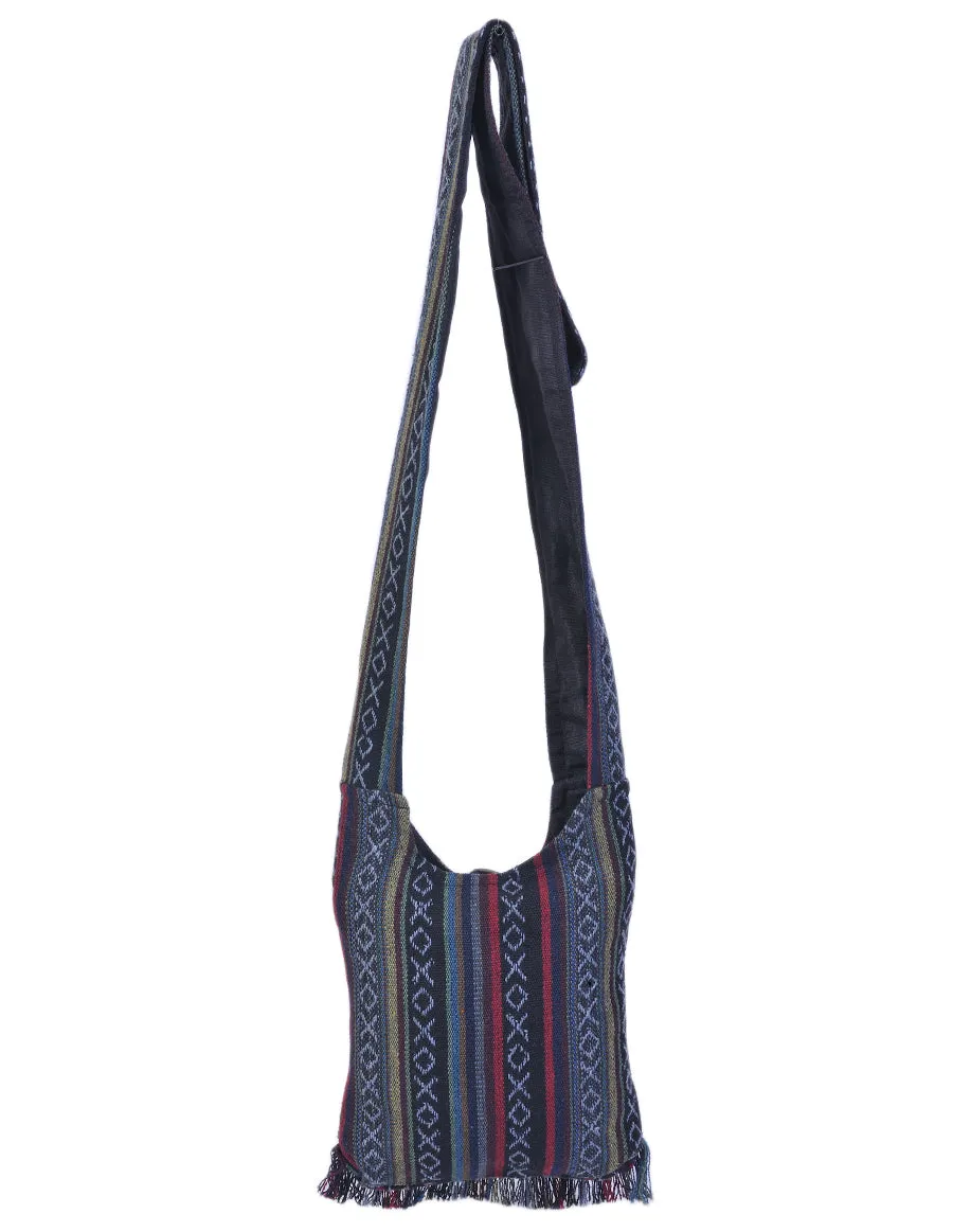 Mushroom Print Cotton Mini Hippie Bag