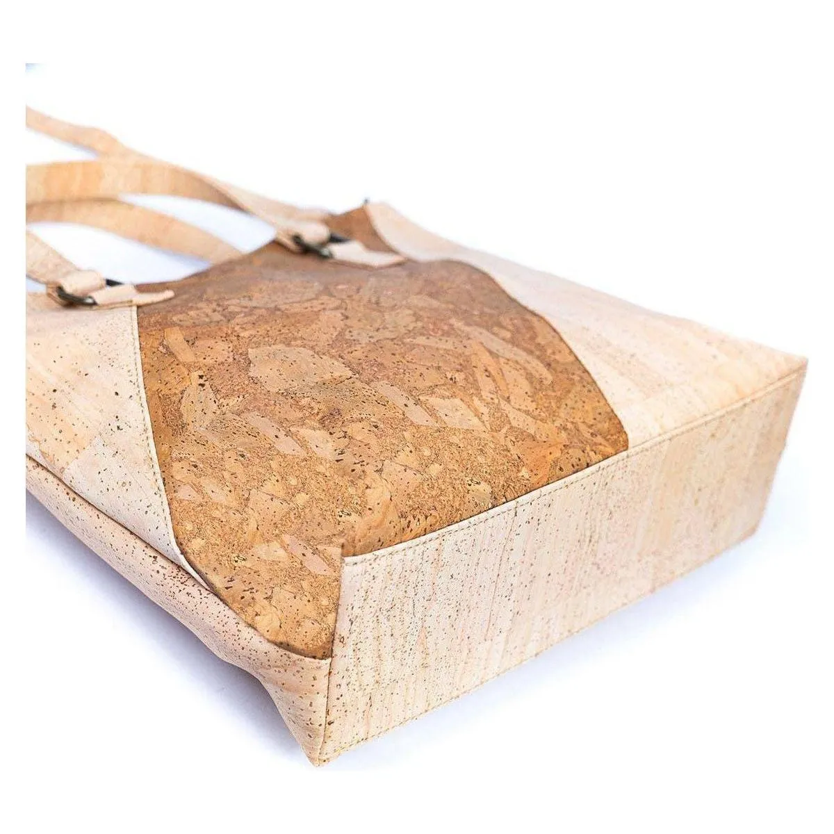 Natural Cork and Tobacco Brown Accent Women's Tote Bag, Cork from Portugal