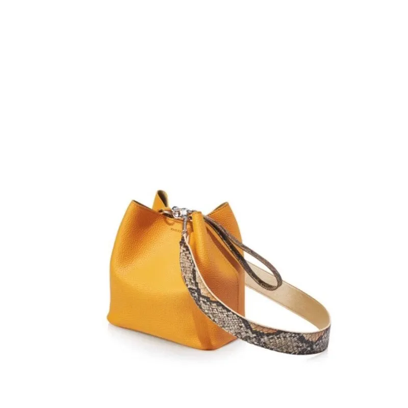 Pink Leopard Strap Bucket Bag