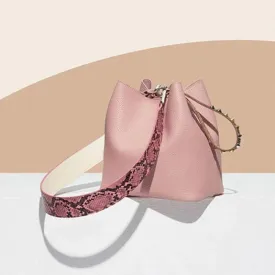 Pink Leopard Strap Bucket Bag