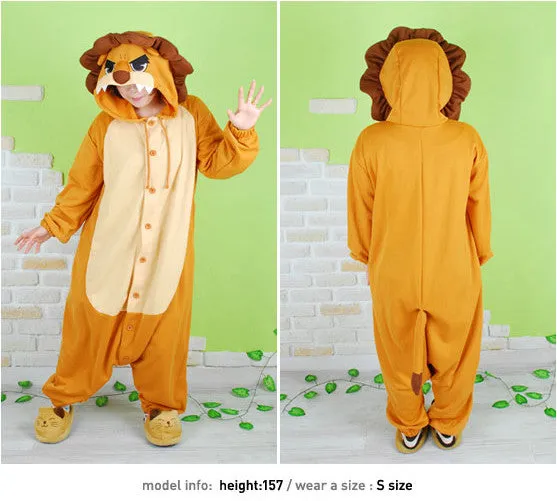 PITaPATs kids onesie animal jumpsuit costume - long sleeve brown king lion