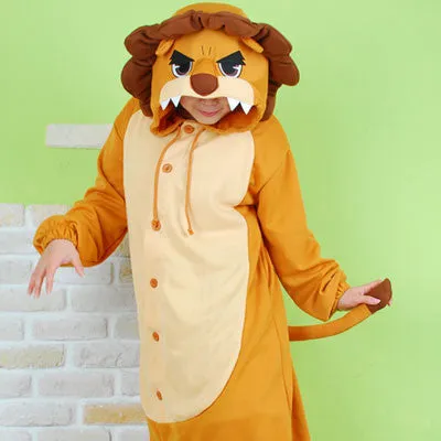 PITaPATs kids onesie animal jumpsuit costume - long sleeve brown king lion