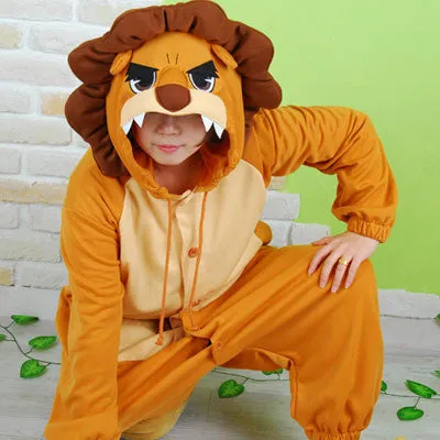 PITaPATs kids onesie animal jumpsuit costume - long sleeve brown king lion