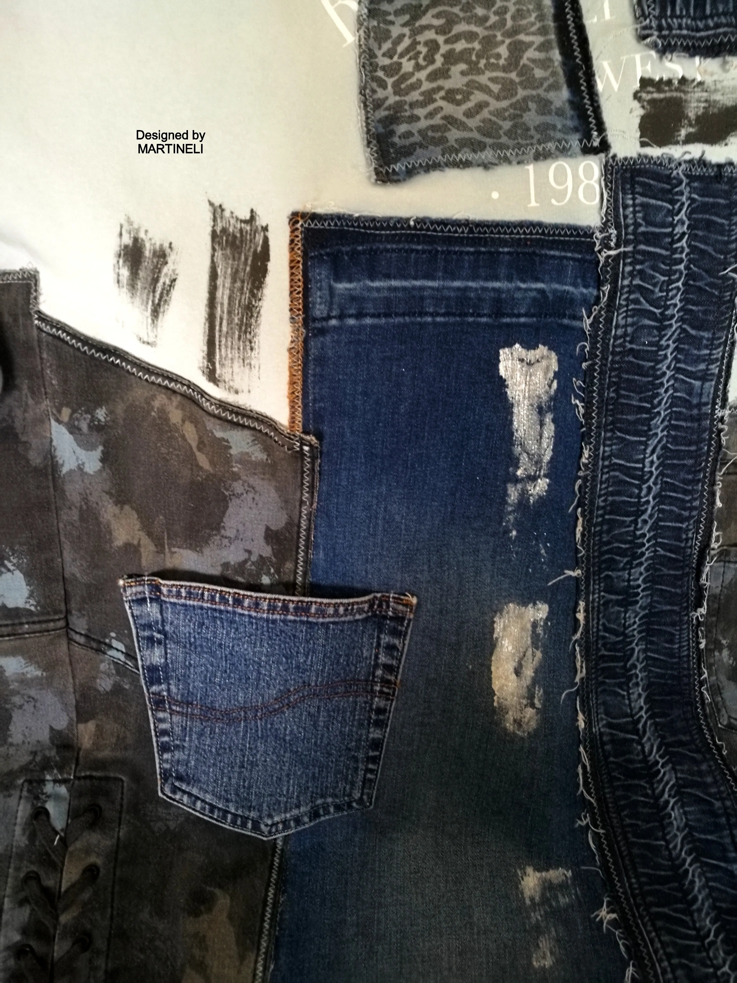 Plus Size Patchwork Denim Dress 2XL Loose Boho Outfits For Women