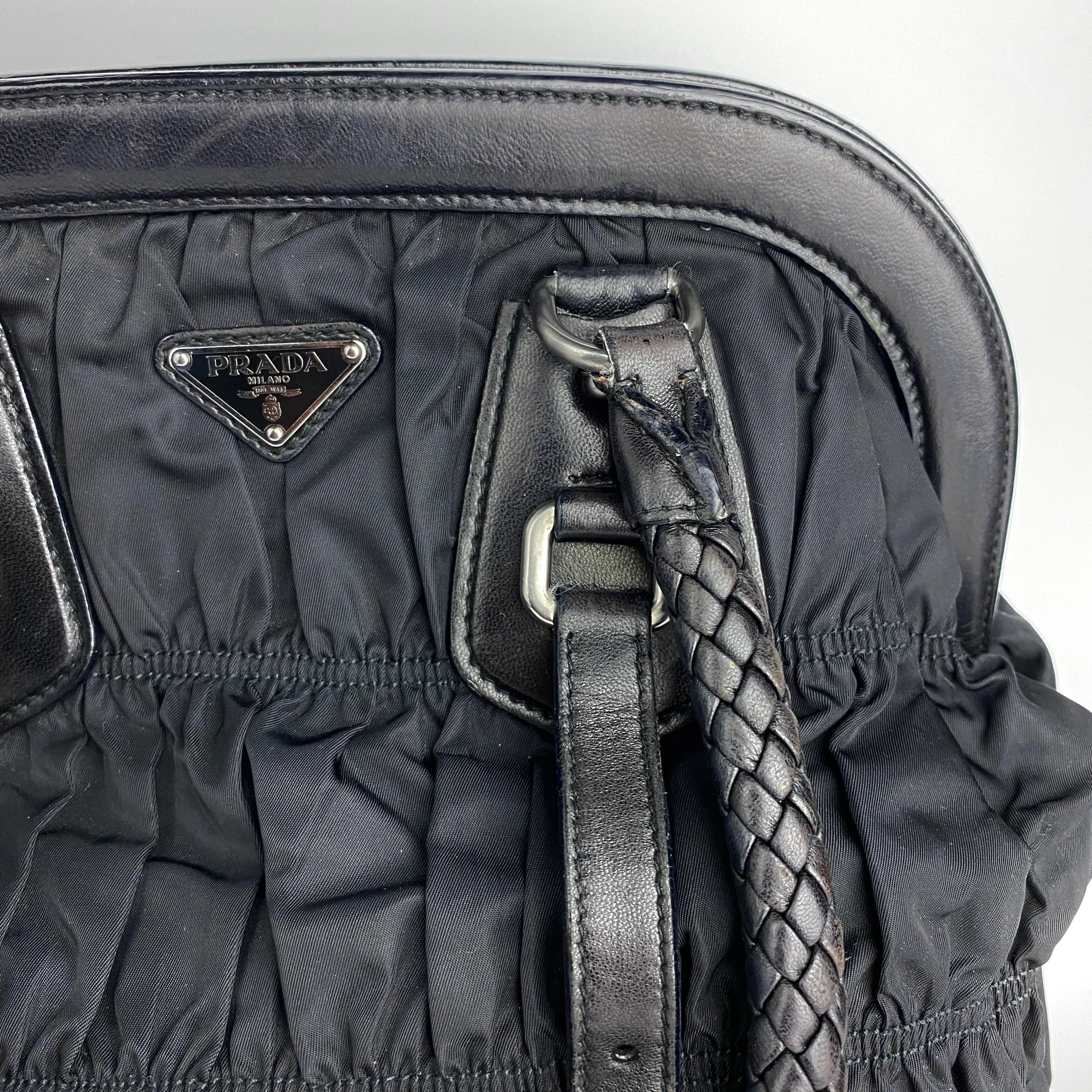 PRADA GAUFRE NYLON SHOULDER BAG