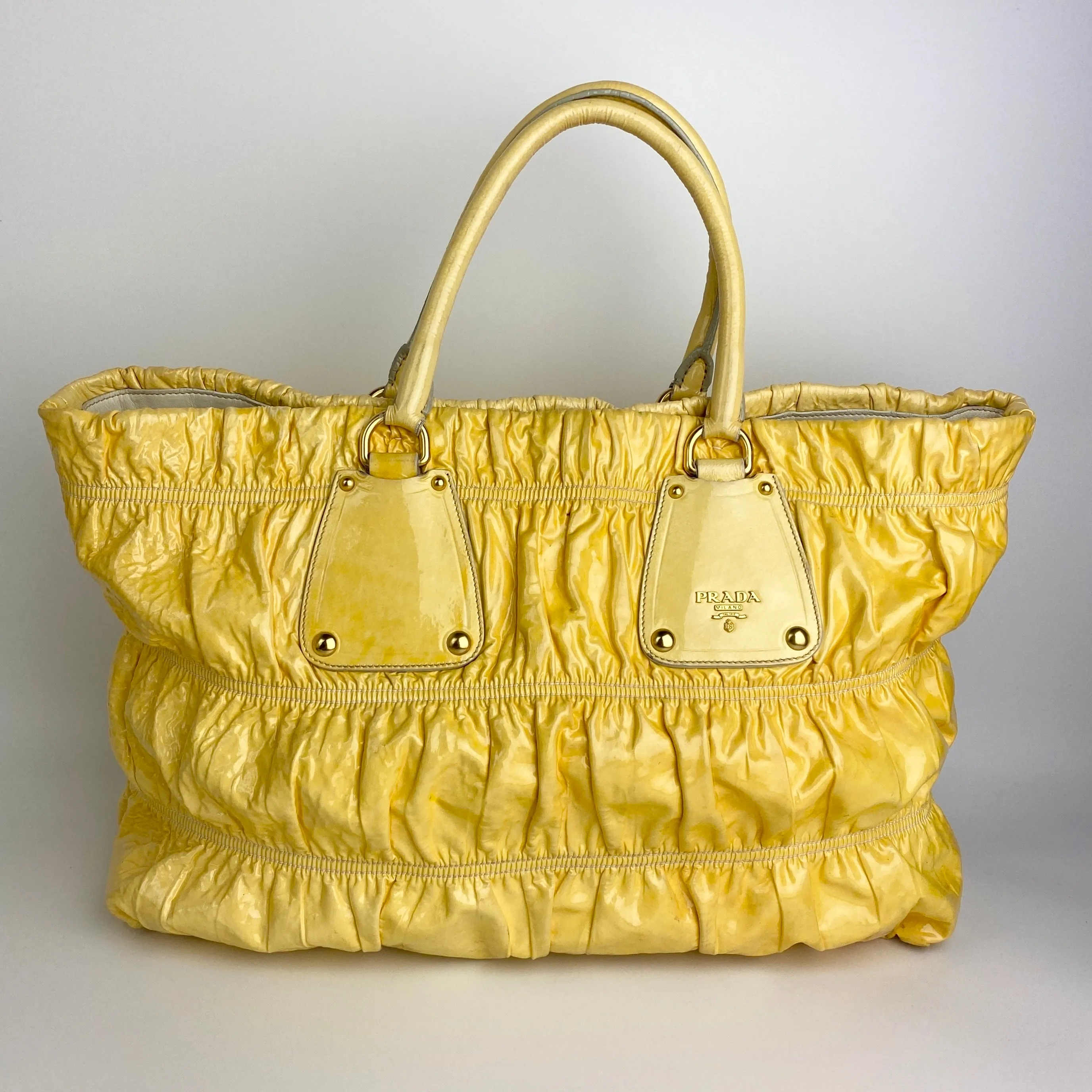 PRADA GLAC GAUFRE TOTE BAG