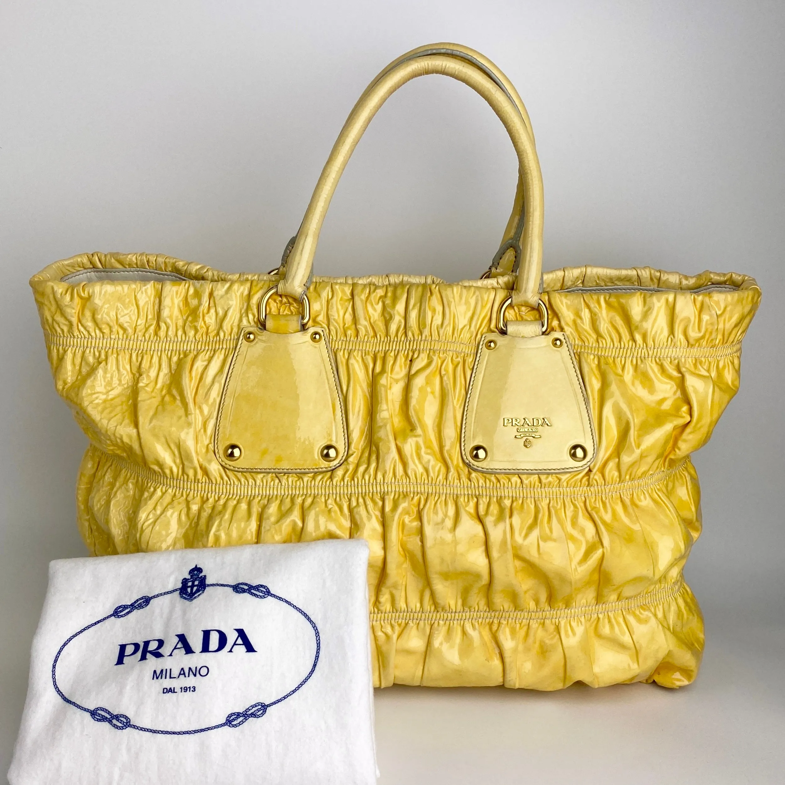 PRADA GLAC GAUFRE TOTE BAG
