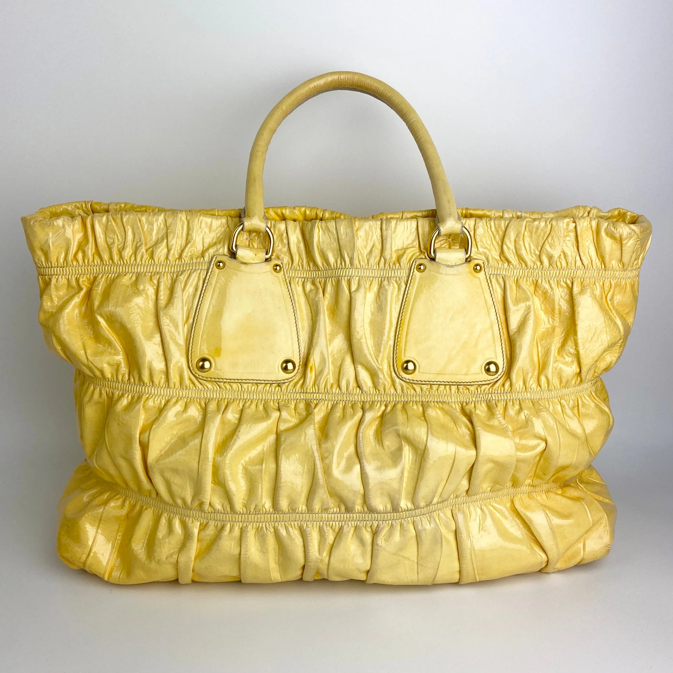 PRADA GLAC GAUFRE TOTE BAG