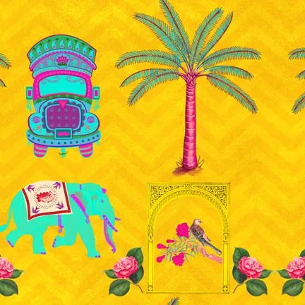 Quirky Indian Pop Art Wallpaper