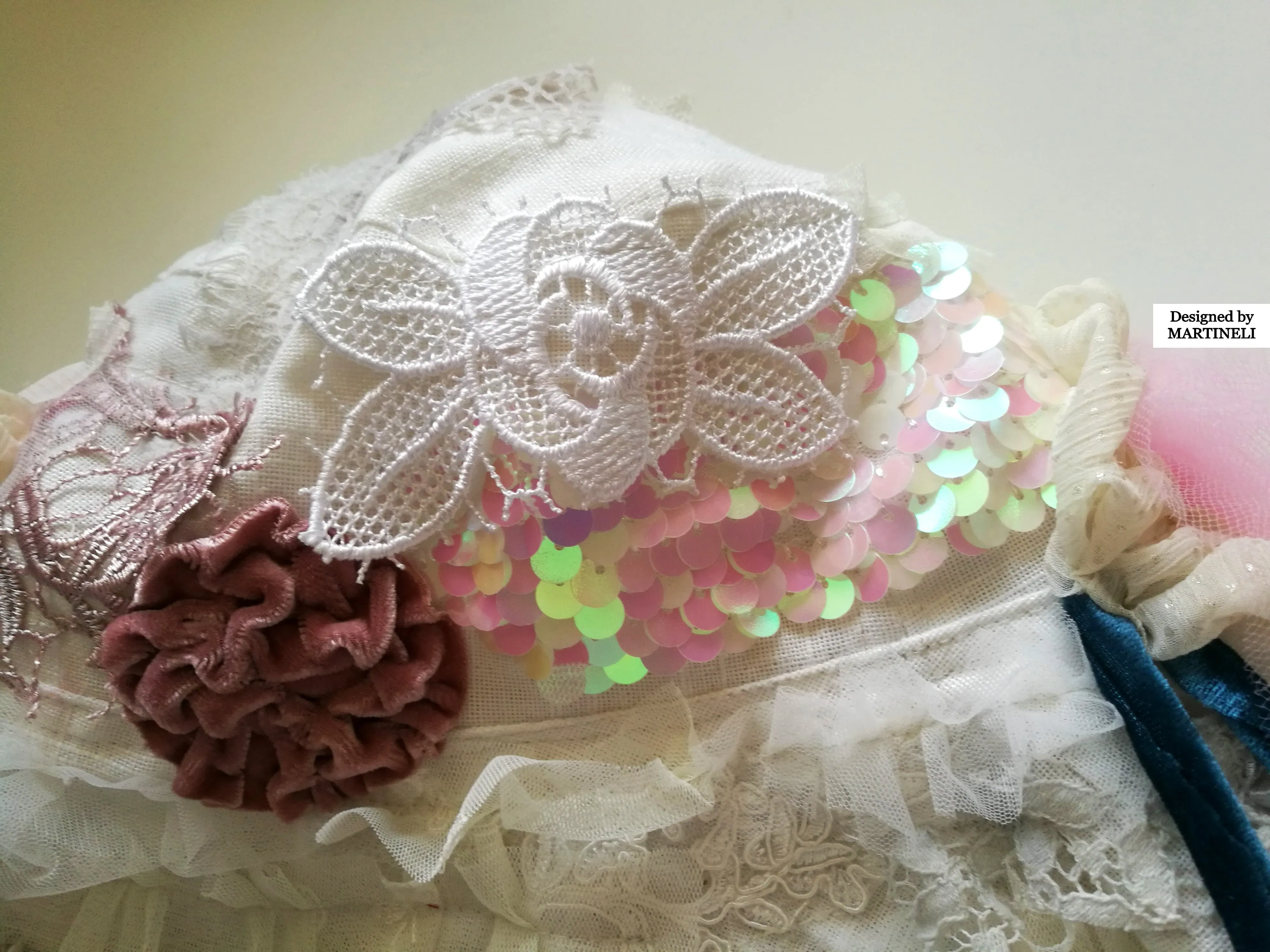 Romantic Boho Bucket Hat Embroidered White Linen Hat For Women