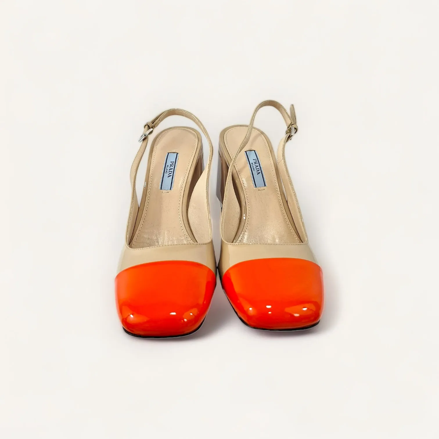 Slingback Prada Bege e Laranja