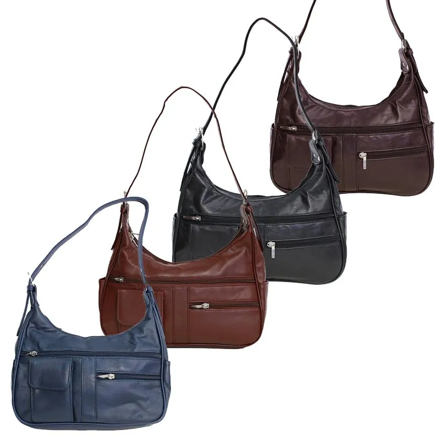 Soft Genuine Leather Shoulder Hobo Style Bag