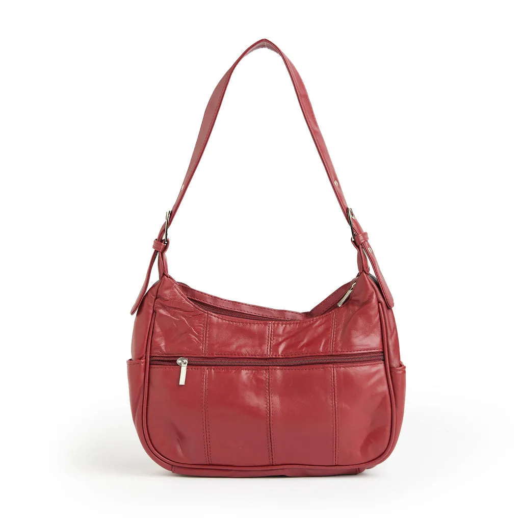 Soft Genuine Leather Shoulder Hobo Style Bag
