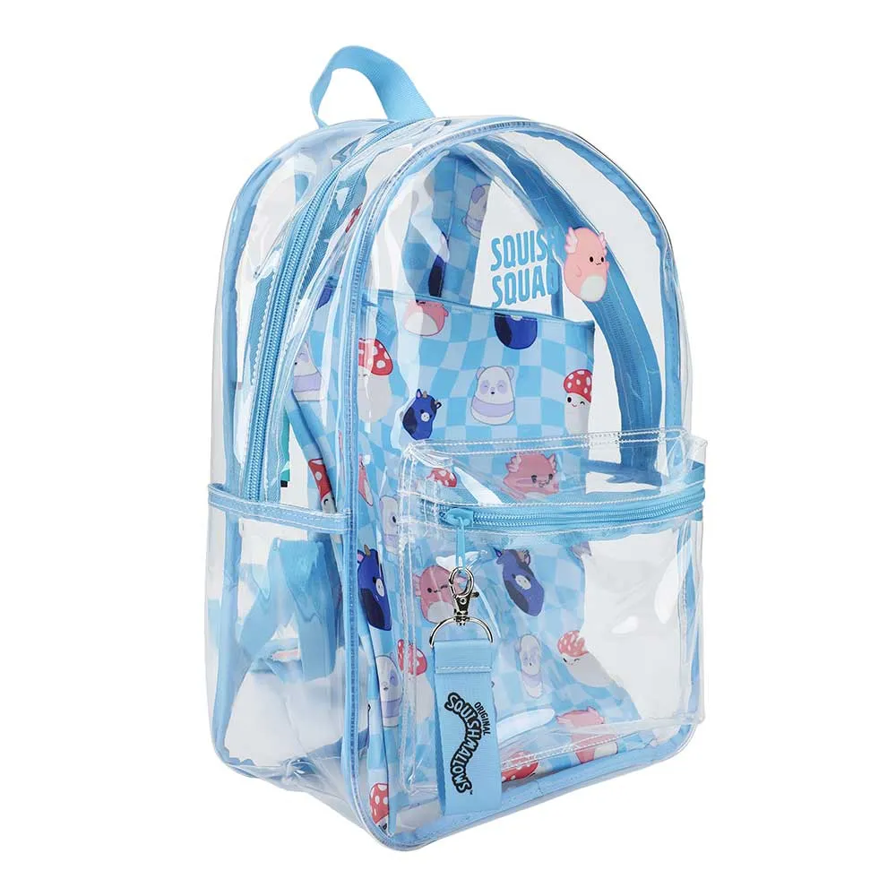 Squishmallow 16 Inch Clear Vinyl Backpack with Laptop Sleeve