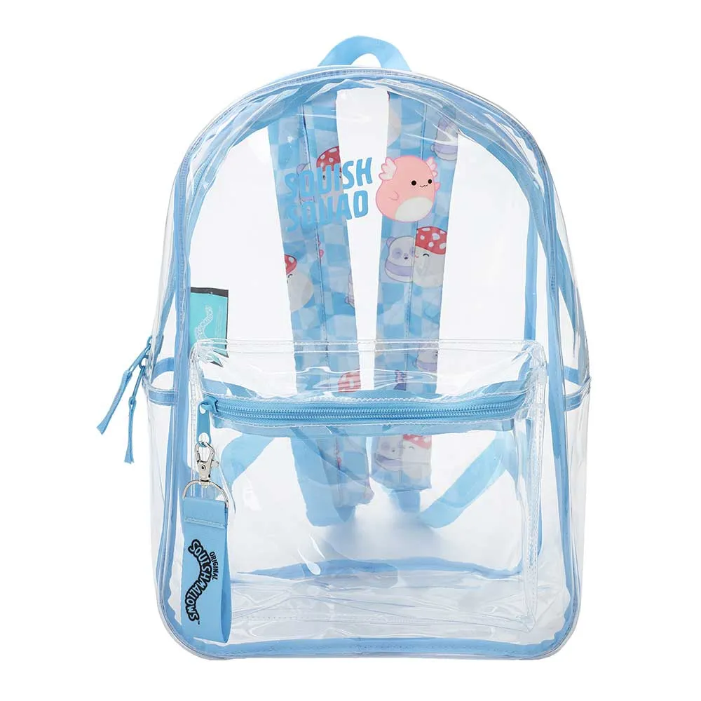 Squishmallow 16 Inch Clear Vinyl Backpack with Laptop Sleeve