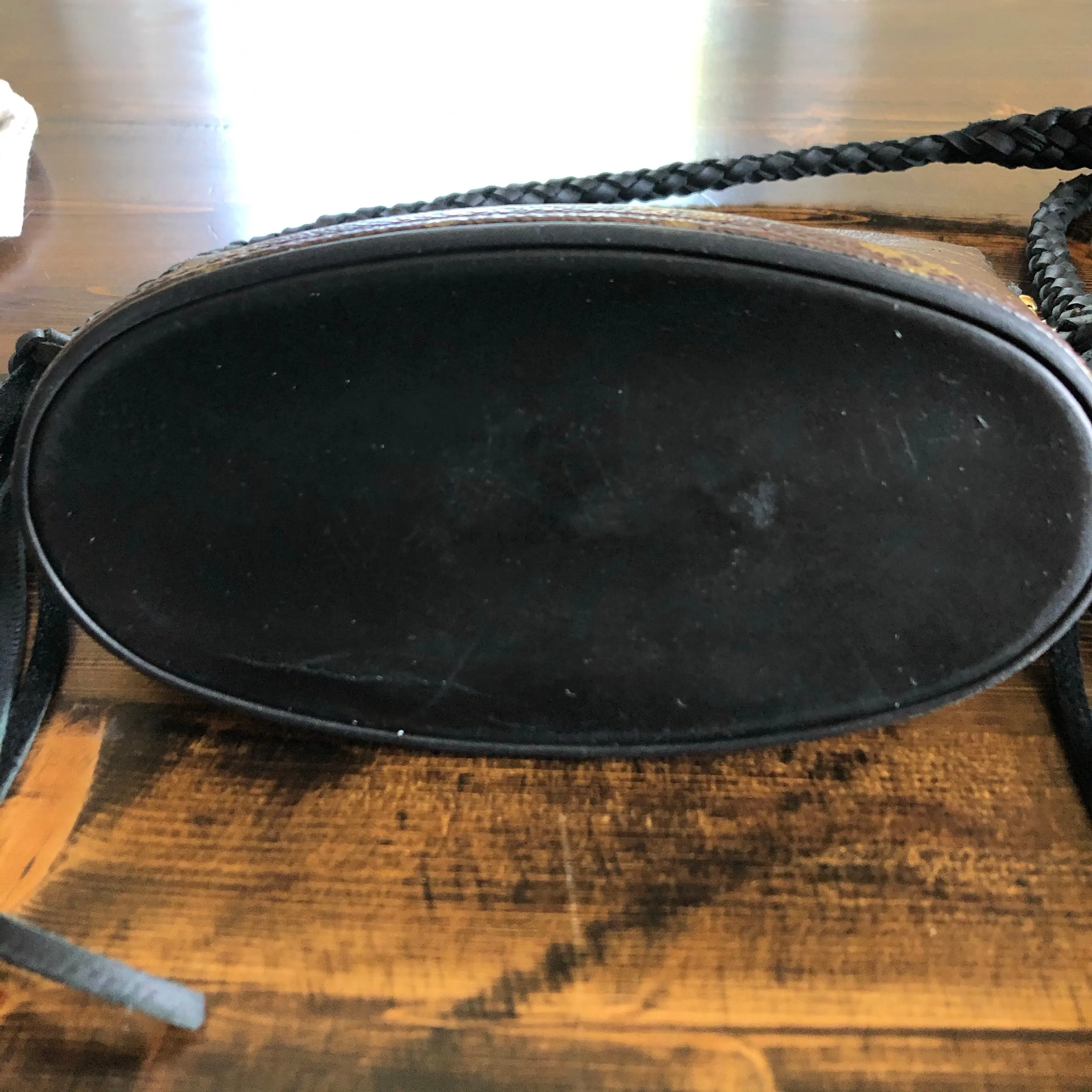 The Finch - Vintage Monogram Black Crossbody with Two Straps!