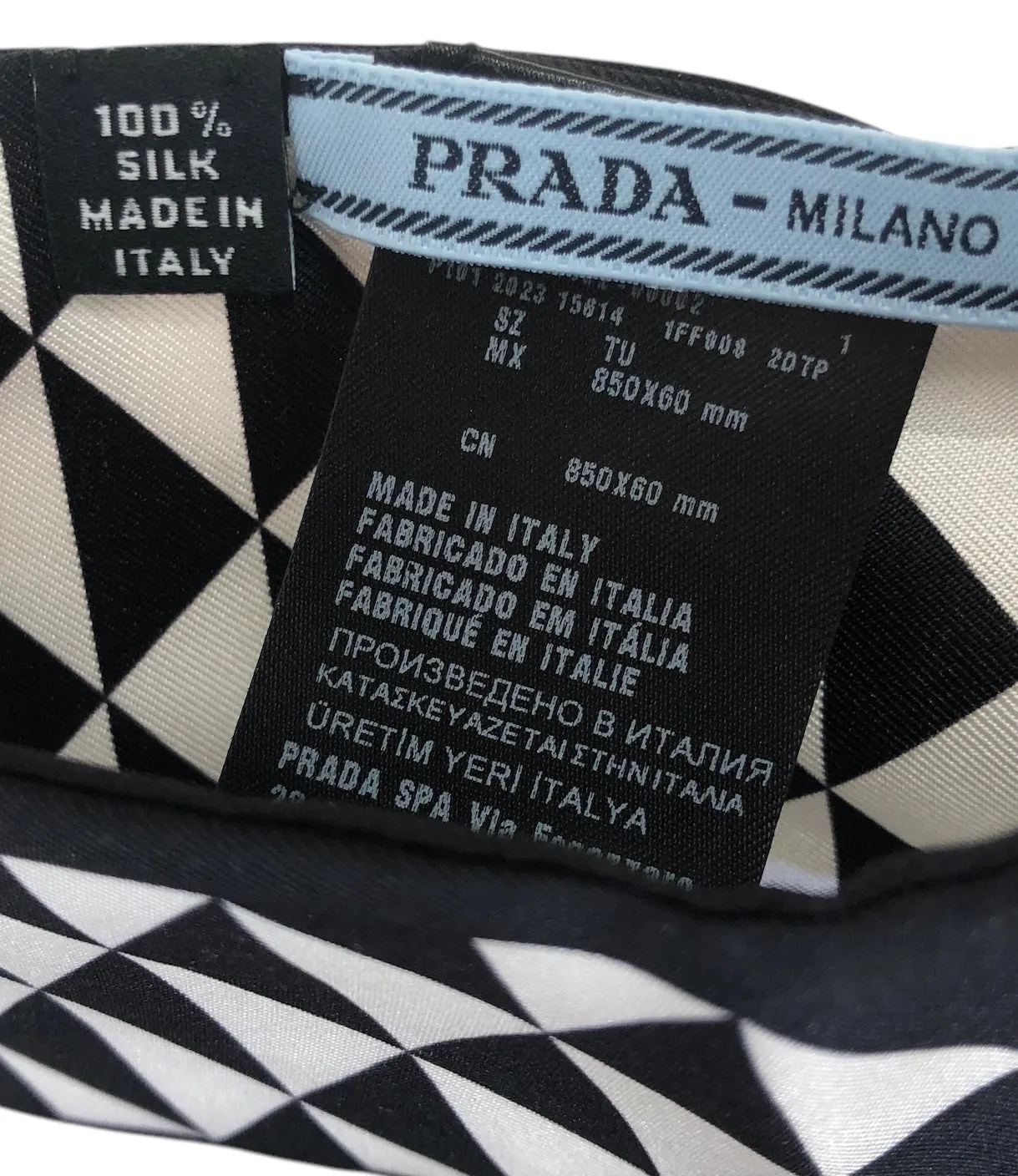 Triangle Logo Print Silk Twill Scarf