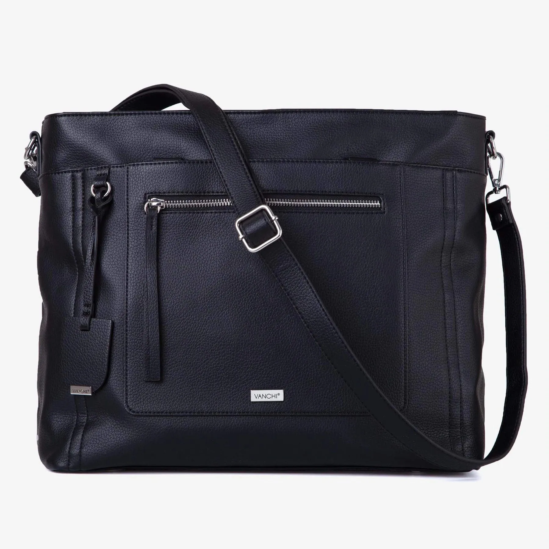 VANCHI Billie Convertible Backpack/Tote Baby Bag - Black