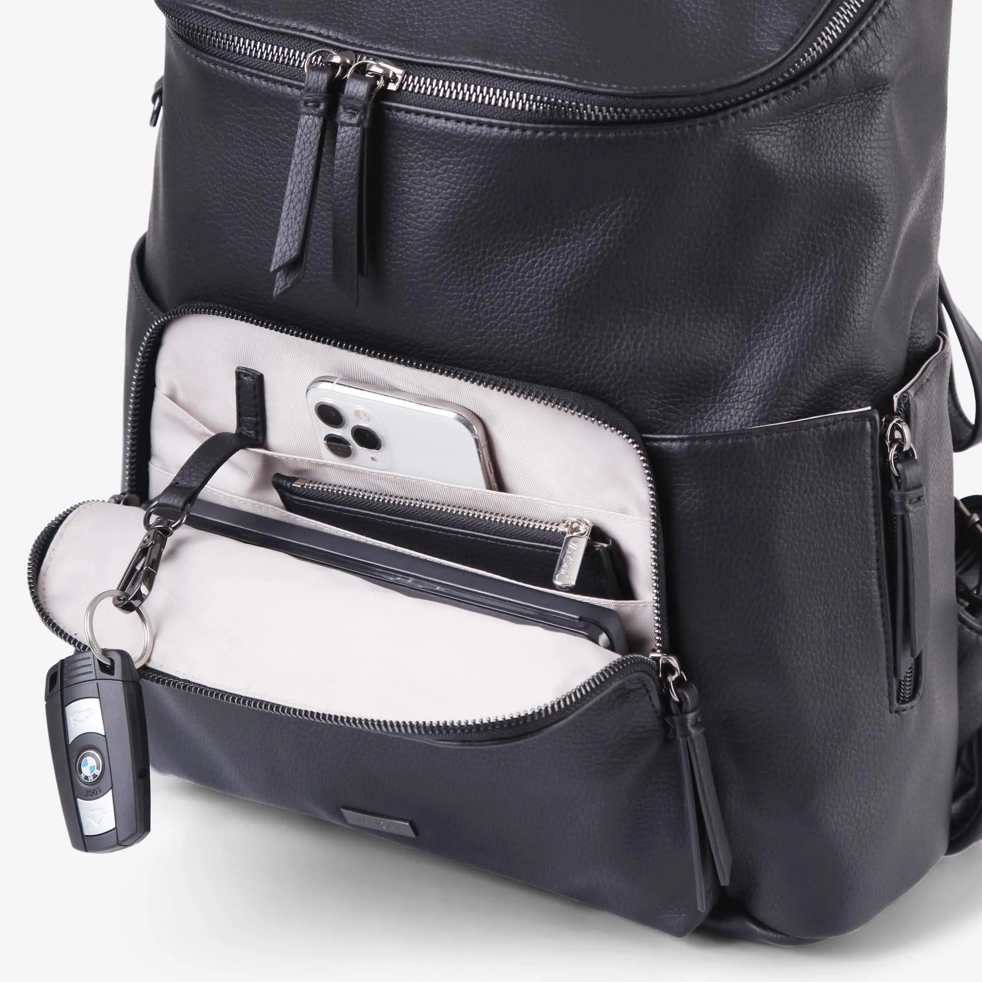 VANCHI The Frankie Everyday Backpack Nappy Bag - Black