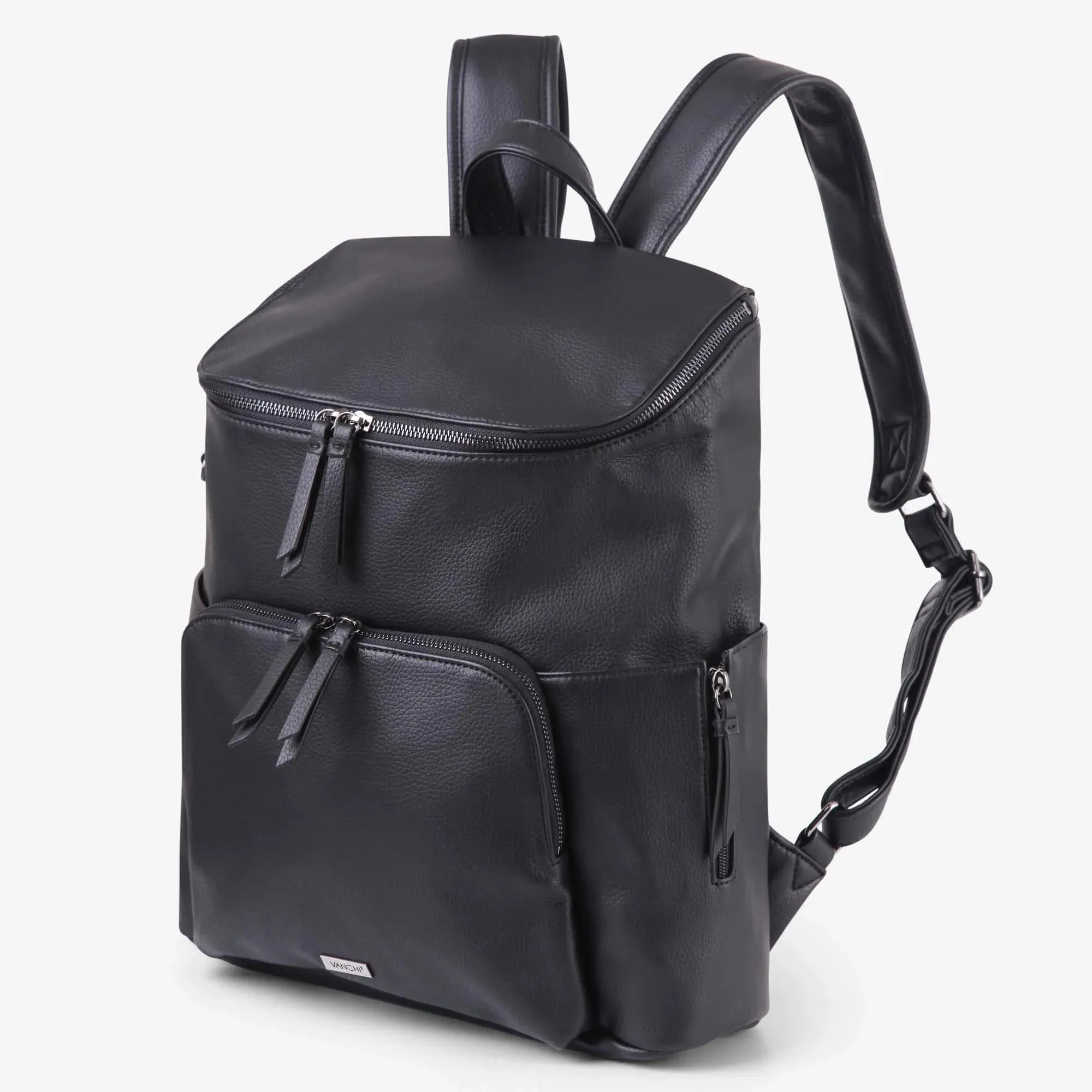 VANCHI The Frankie Everyday Backpack Nappy Bag - Black