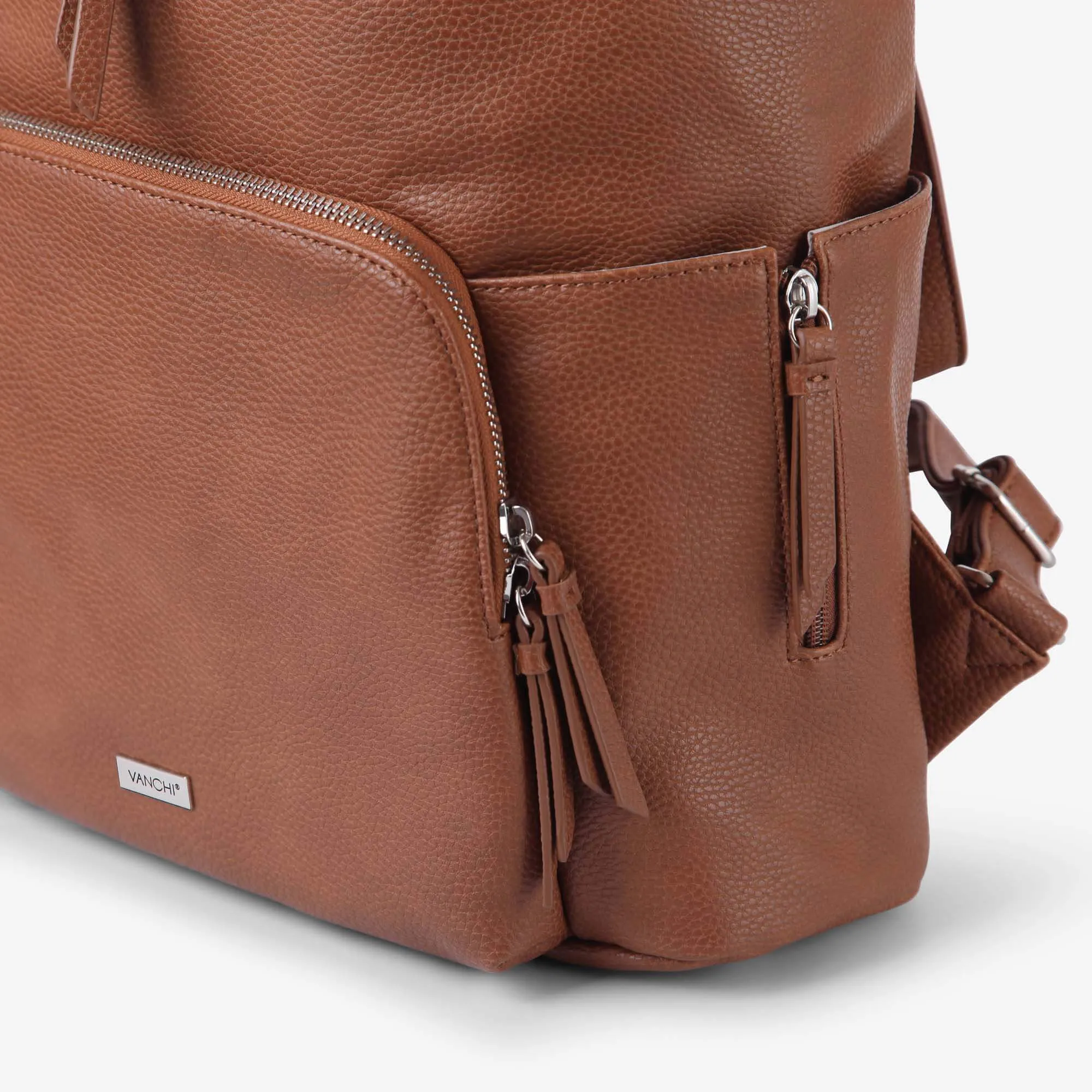 VANCHI The Frankie Everyday Backpack Nappy Bag - Tan